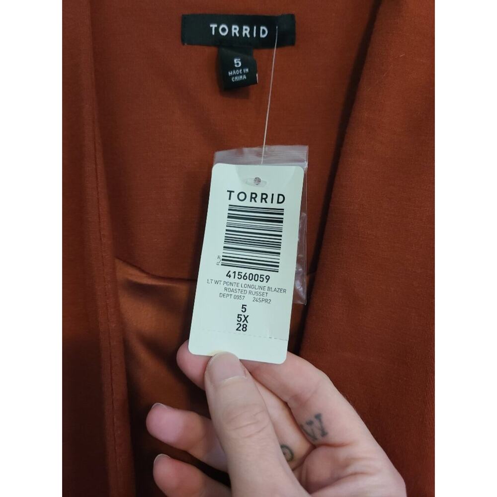 Torrid Lightweight Ponte Longline Blazer Jacket Women's Size 5X NWT - Picture 8 of 13